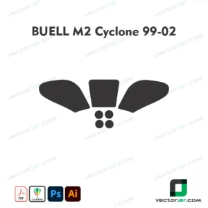 Buell M2 Cyclone 1999-2002 Motorcycle Paint Protection Film and Vinyl Wrap Vector Template