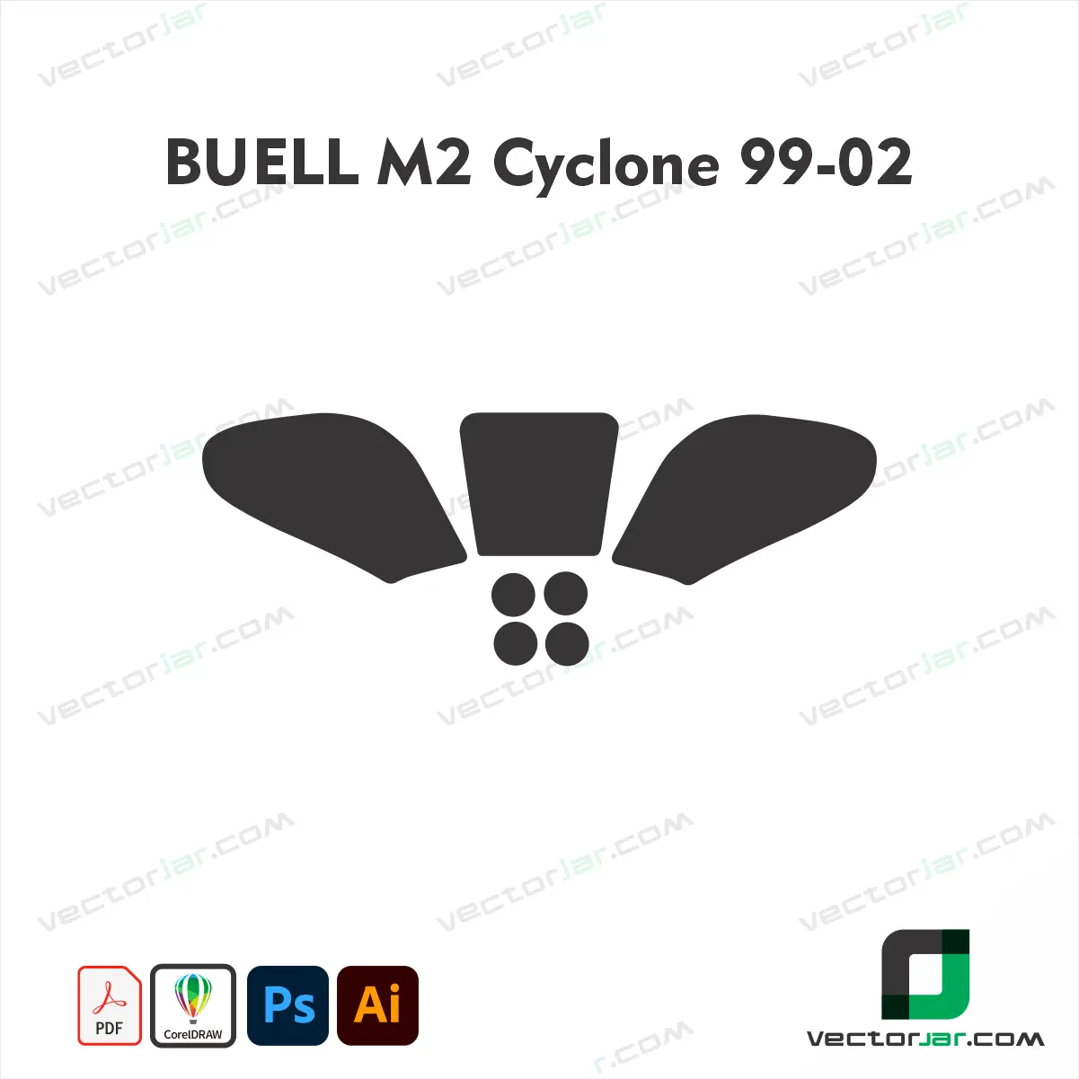 Buell M2 Cyclone 1999-2002 Motorcycle Paint Protection Film and Vinyl Wrap Vector Template