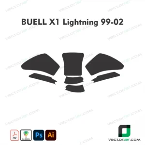 Buell X1 Lightning 1999-2002 Motorcycle Paint Protection Film and Vinyl Wrap Vector Template
