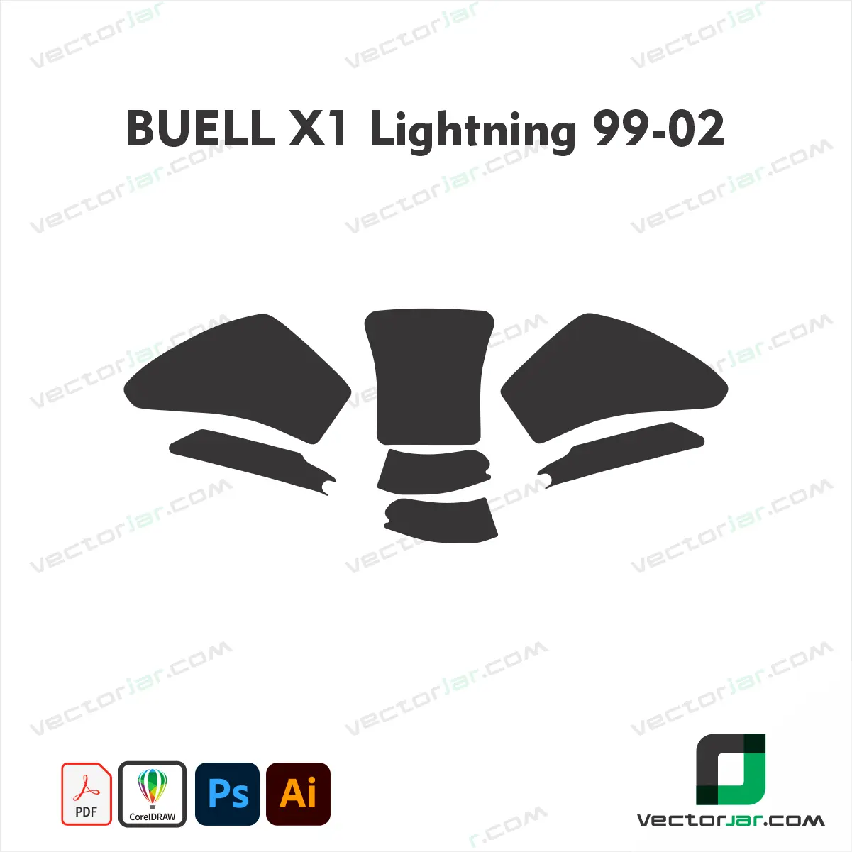 Buell X1 Lightning 1999-2002 Motorcycle Paint Protection Film and Vinyl Wrap Vector Template