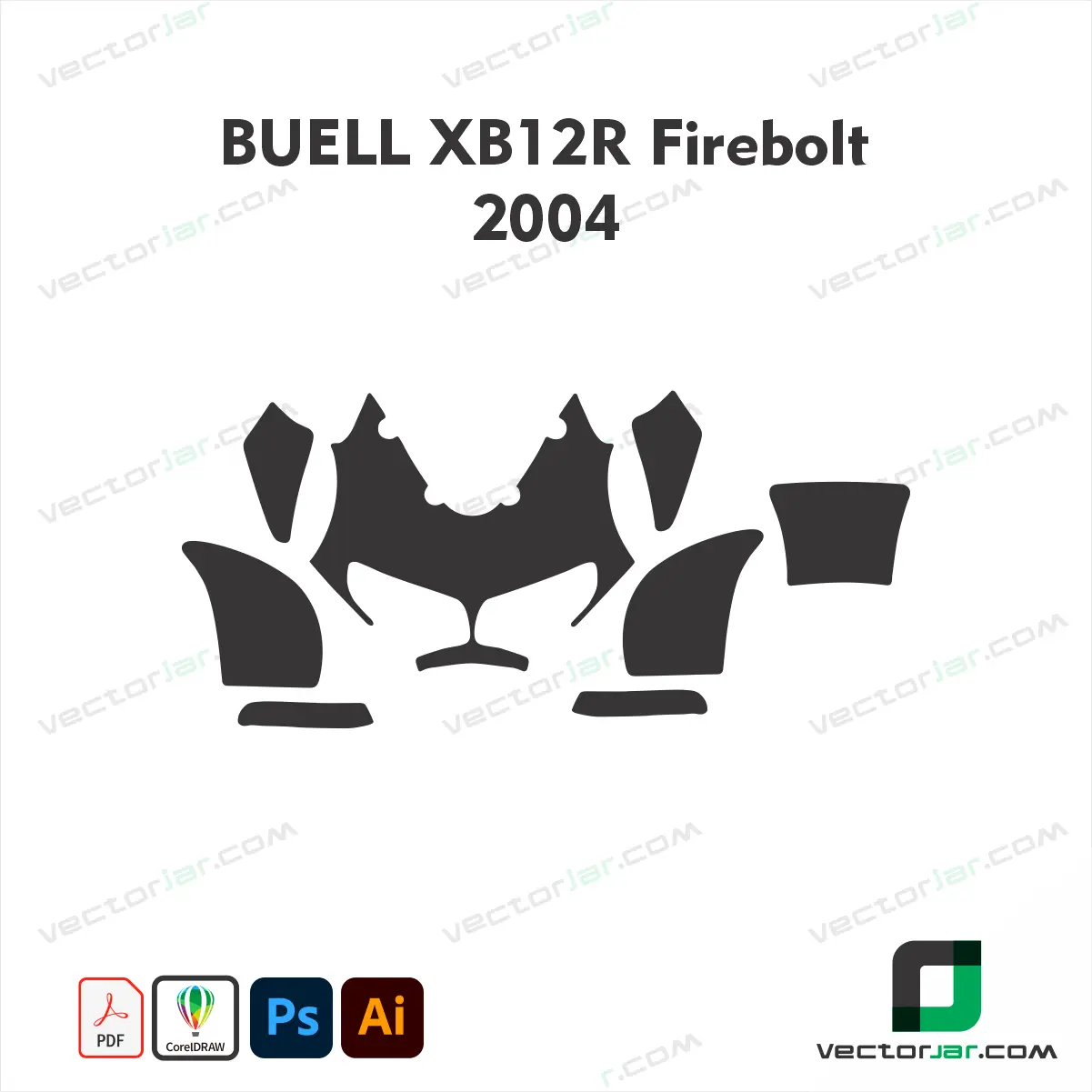 Buell XB12R Firebolt 2004 Motorcycle Paint Protection Film and Vinyl Wrap Vector Template