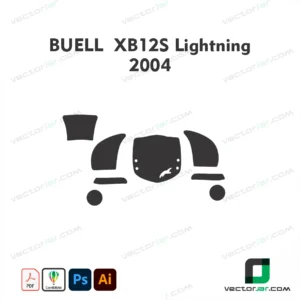 Buell XB12S Lightning 2004 Motorcycle Paint Protection Film and Vinyl Wrap Vector Template