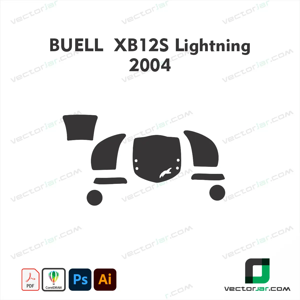 Buell XB12S Lightning 2004 Motorcycle Paint Protection Film and Vinyl Wrap Vector Template