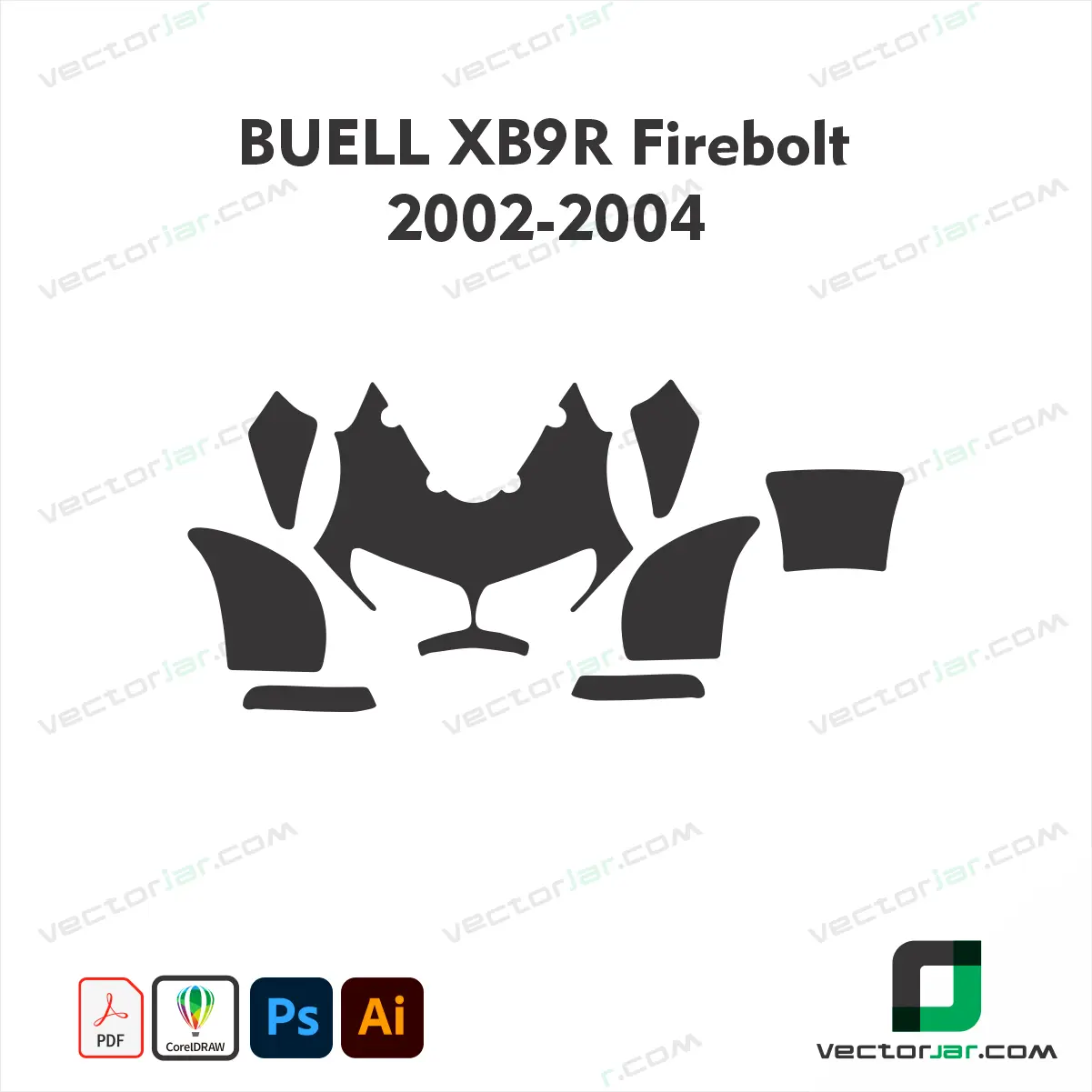 Buell XB9R Firebolt 2002-2004 Motorcycle Paint Protection Film and Vinyl Wrap Vector Template