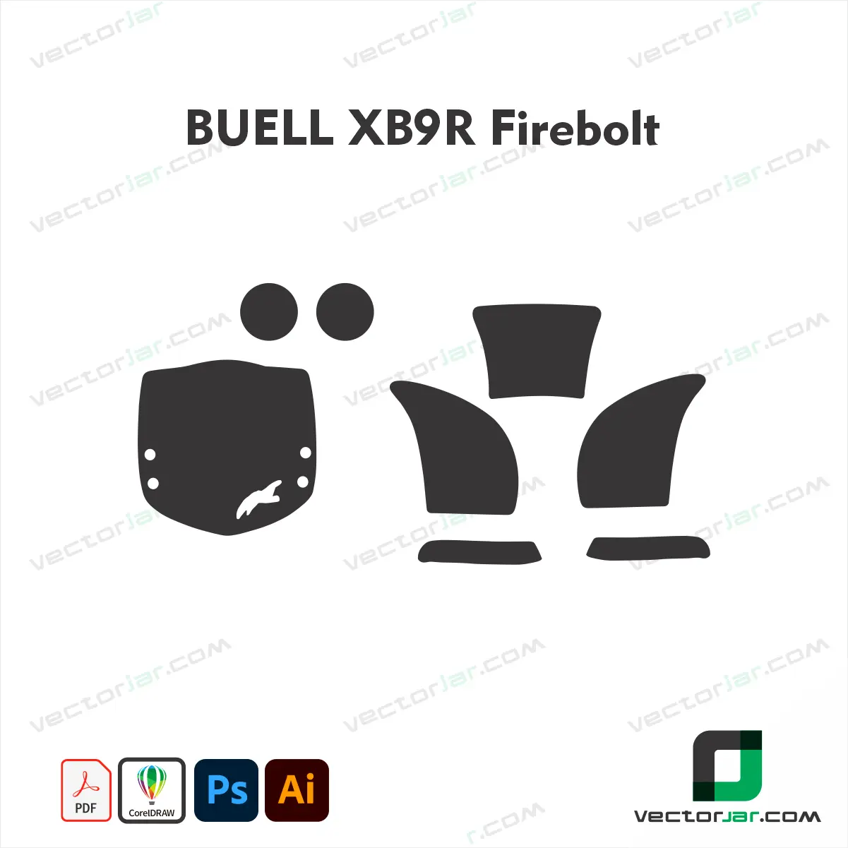 Buell XB9R Firebolt Motorcycle Paint Protection Film and Vinyl Wrap Vector Template