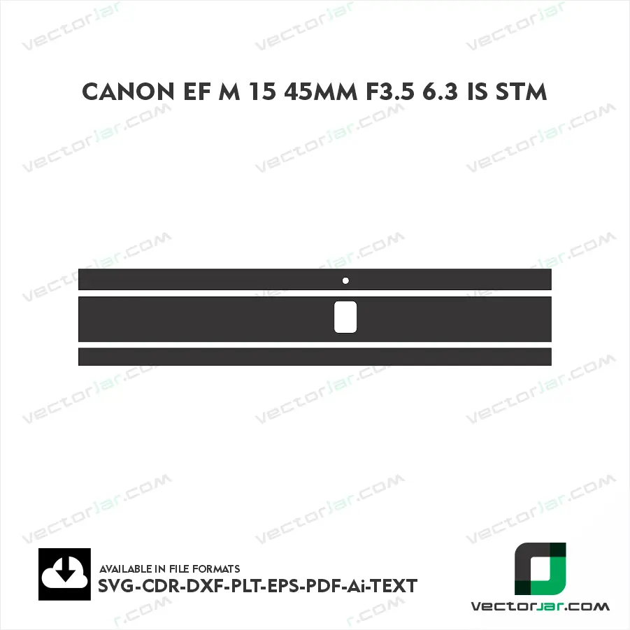 Canon EF-M 15-45mm F3.5-6.3 IS STM Exact Fit Lens Skin Vector Template
