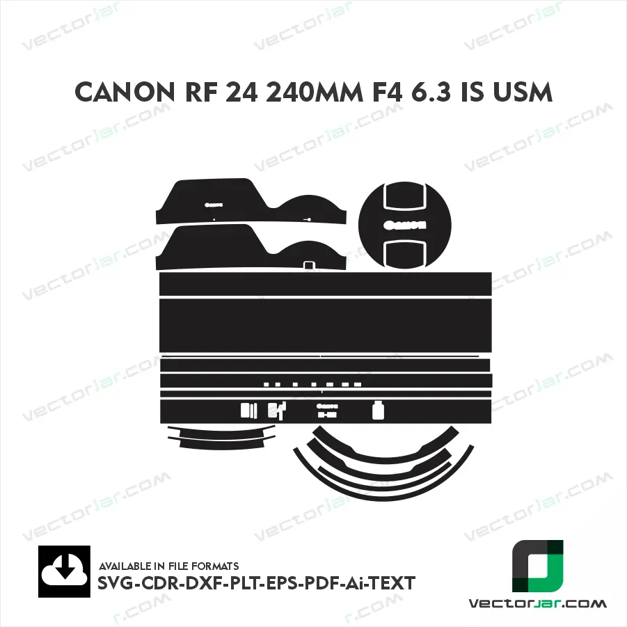 Canon RF 24-240mm F4-6.3 IS USM Exact Fit Lens Skin Vector Template