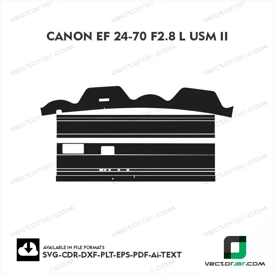 Canon EF 24-70 F2.8 L USM II Exact Fit Lens Skin Vector Template