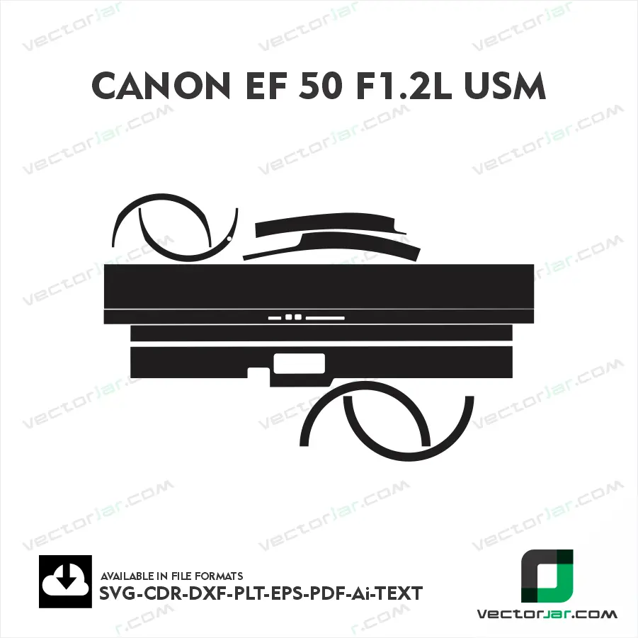Canon EF 50 F1.2L USM Exact Fit Lens Skin Vector Template