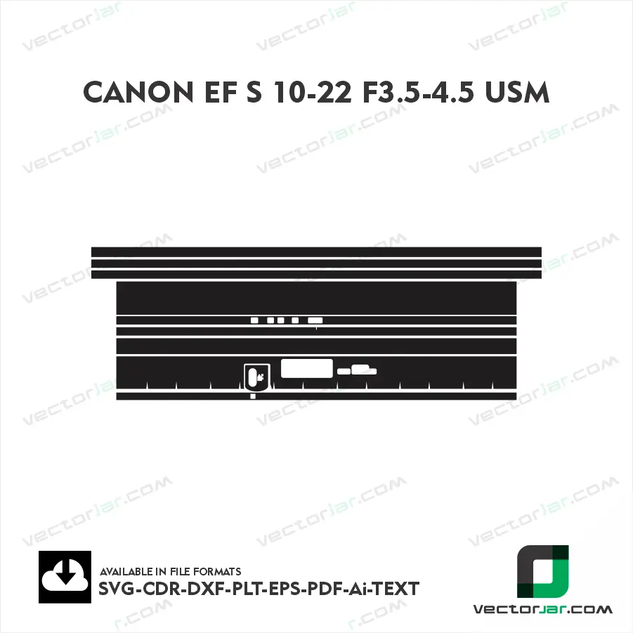 Canon EF-S 10-22mm F3.5-4.5 USM Exact Fit Lens Skin Vector Template