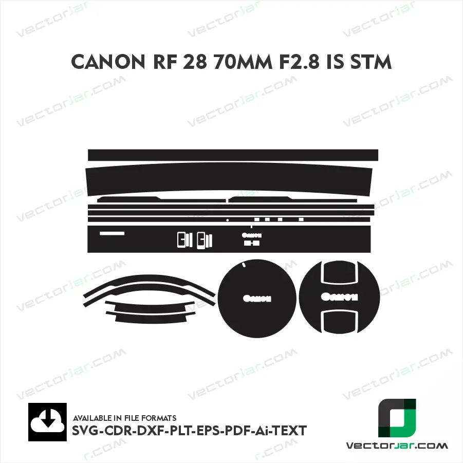 Canon RF 28-70mm F2.8 IS STM Exact Fit Lens Skin Vector Template