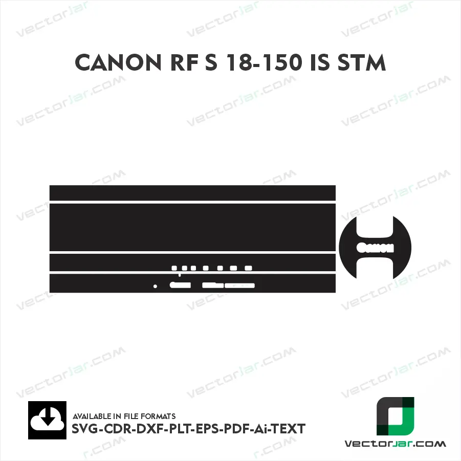 Canon RF-S 18-150mm F3.5-6.3 IS STM Exact Fit Lens Skin Vector Template