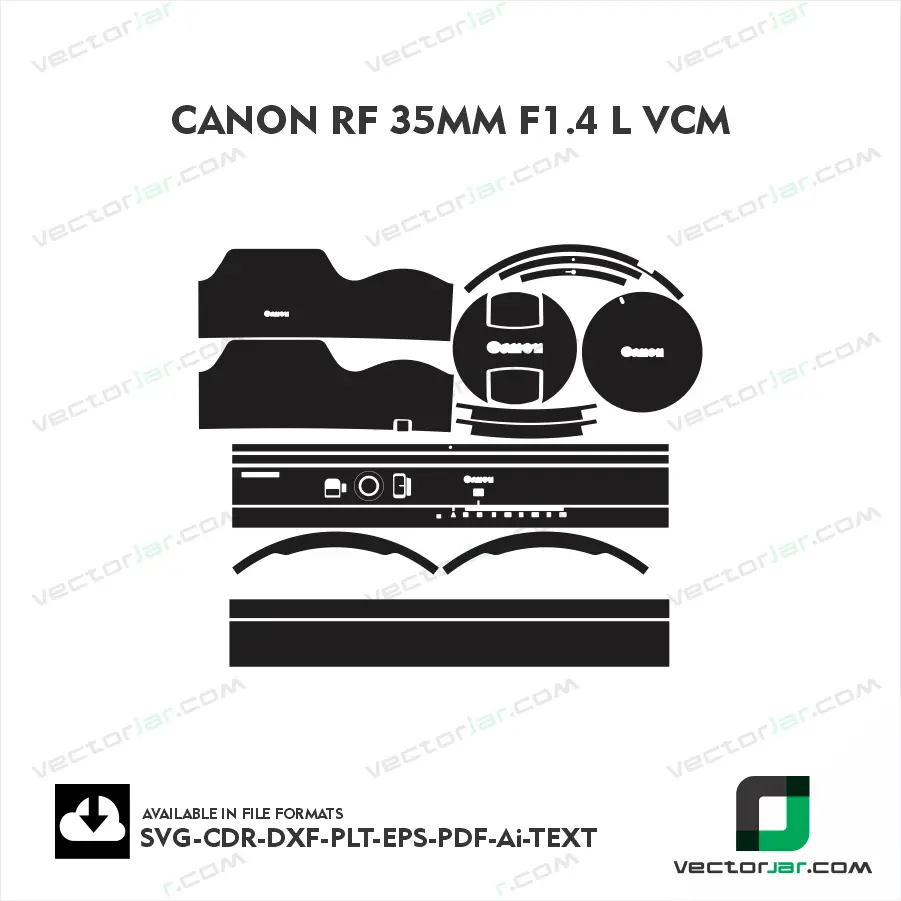 Canon RF 35mm F1.4 L VCM Exact Fit Lens Skin Vector Template