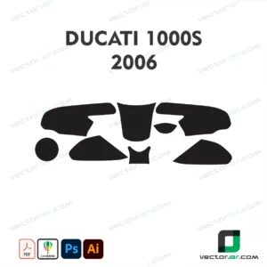 Ducati 1000S 2006 Motorcycle Paint Protection Film and Vinyl Wrap Vector Template