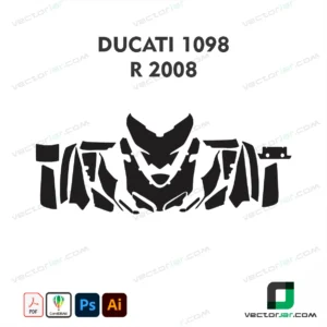 Ducati 1098 R 2008 Motorcycle Paint Protection Film and Vinyl Wrap Vector Template