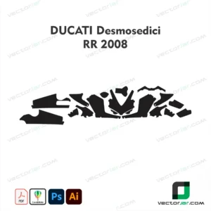 Ducati Desmosedici RR 2008 Motorcycle Paint Protection Film and Vinyl Wrap Vector Template
