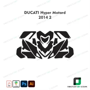 Ducati HyperMotard 2014 Version 2 Motorcycle Paint Protection Film and Vinyl Wrap Vector Template