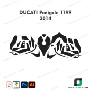 Ducati Panigale 1199 2014 Motorcycle Paint Protection Film and Vinyl Wrap Vector Template