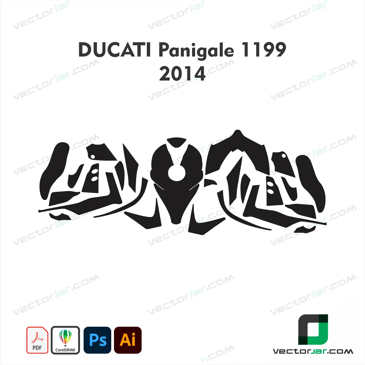 Ducati Panigale 1199 2014 Motorcycle Paint Protection Film and Vinyl Wrap Vector Template