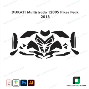 Ducati Multistrada 1200S Pikes Peak 2013 Motorcycle Paint Protection Film and Vinyl Wrap Vector Template