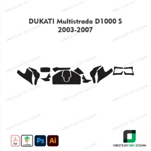 Ducati Multistrada DS1000 S 2003-2007 Motorcycle Paint Protection Film and Vinyl Wrap Vector Template