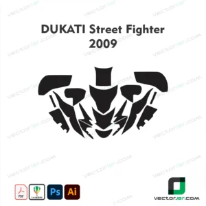 Ducati Streetfighter 2009 Motorcycle Paint Protection Film and Vinyl Wrap Vector Template