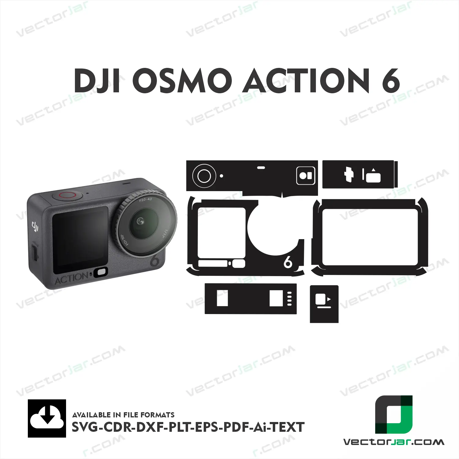 DJI Osmo Action 6 Camera Skin Vector Template