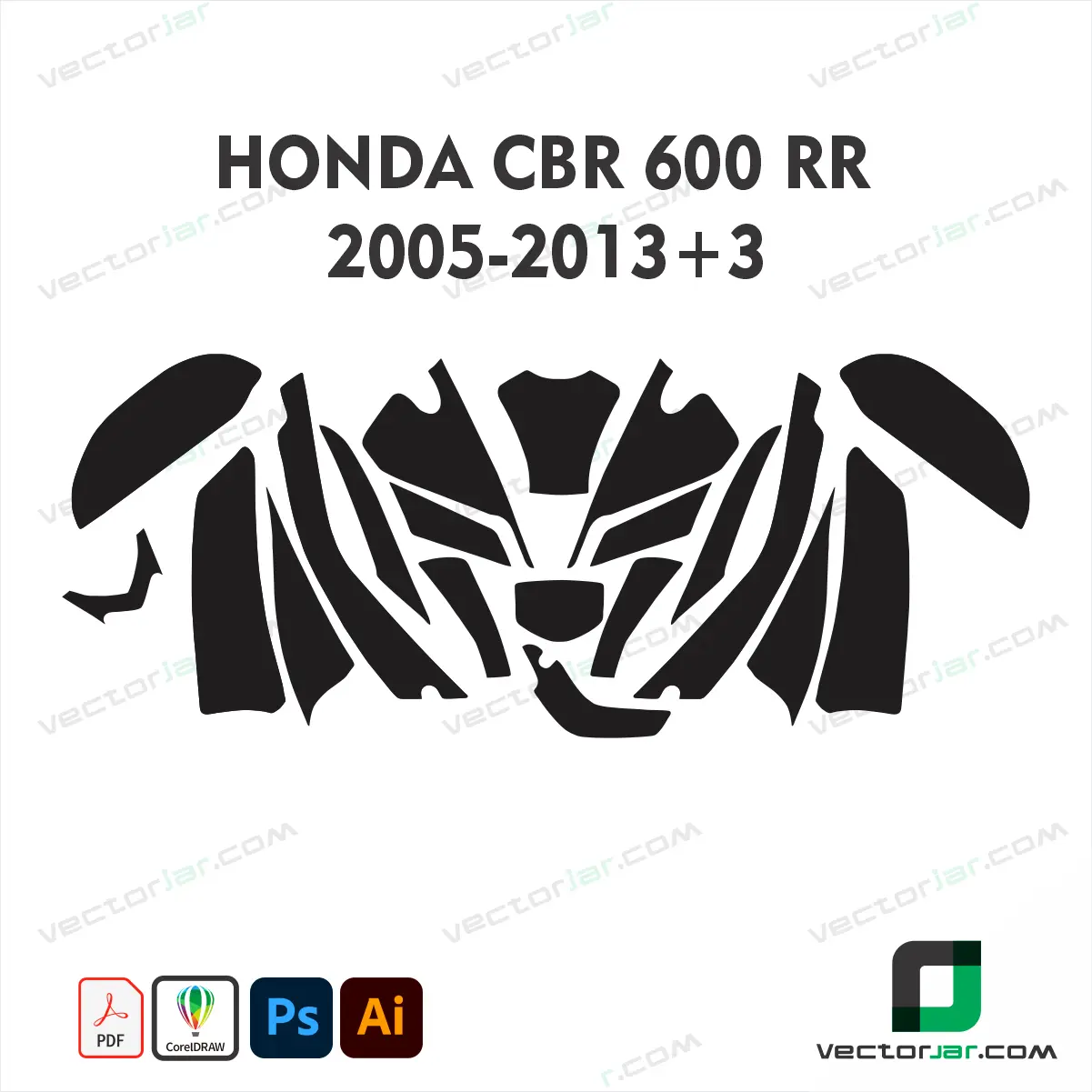 Honda CBR600RR 2005-2013+3 Skin Template