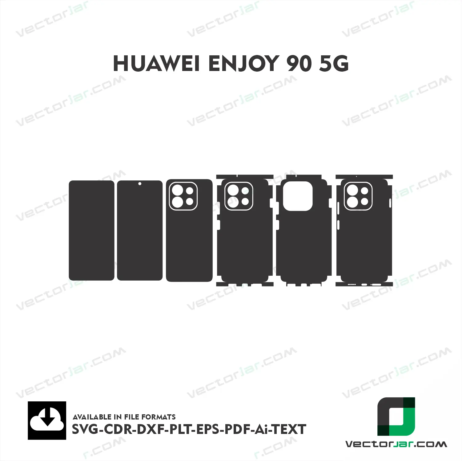 Huawei Enjoy 90 5G Exact Fit Mobile Skin Vector Template