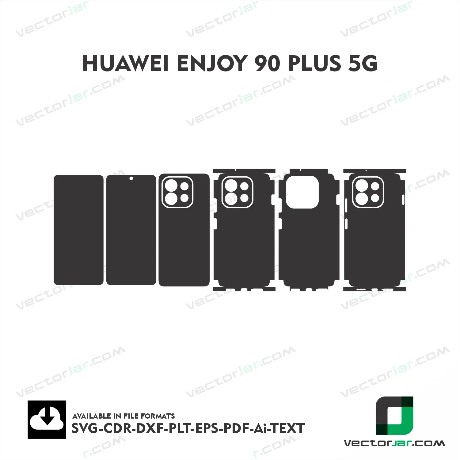 Huawei Enjoy 90 Plus 5G Exact Fit Mobile Skin Vector Template