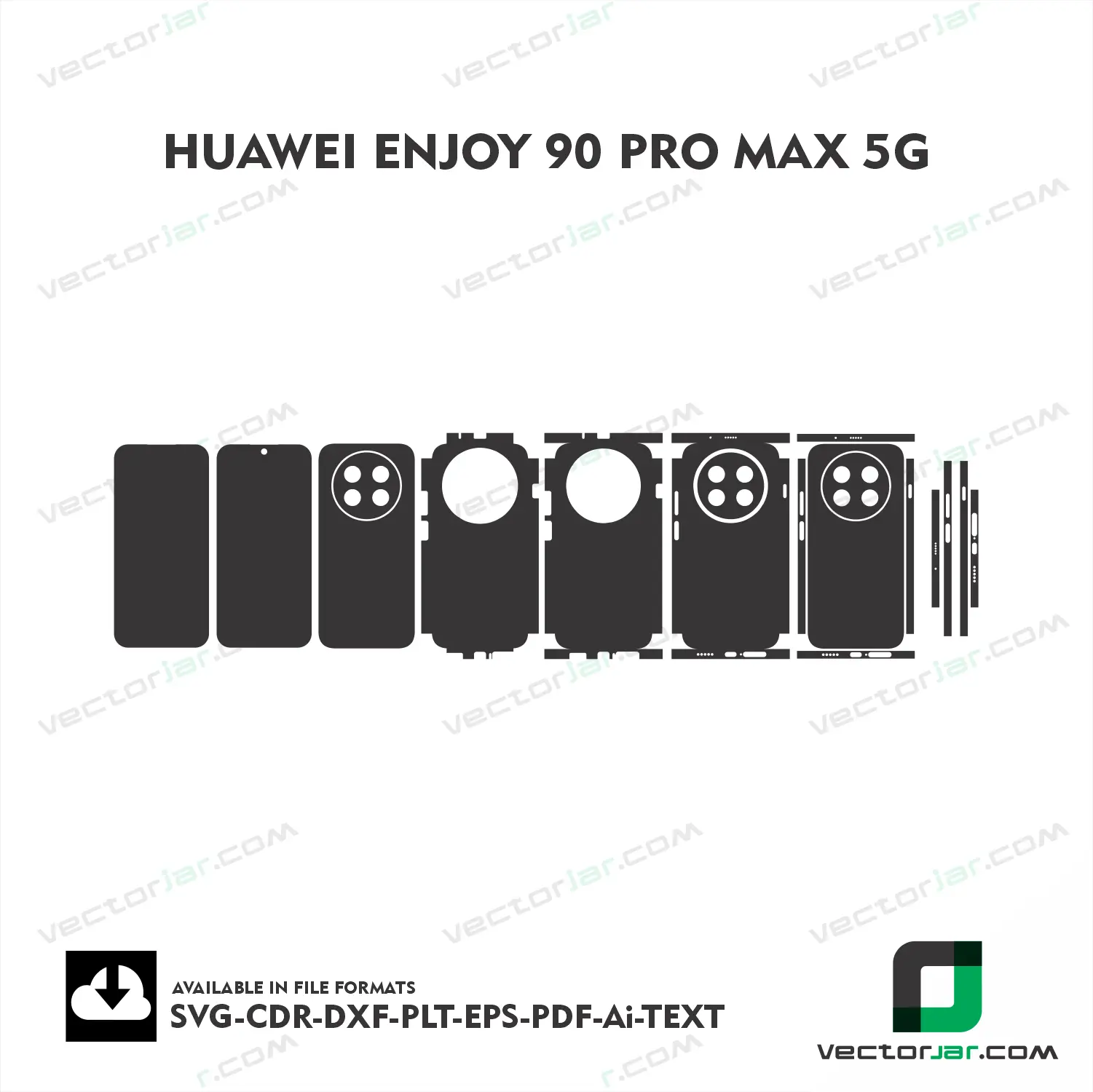 Huawei Enjoy 90 Pro Max 5G Exact Fit Mobile Skin Vector Template