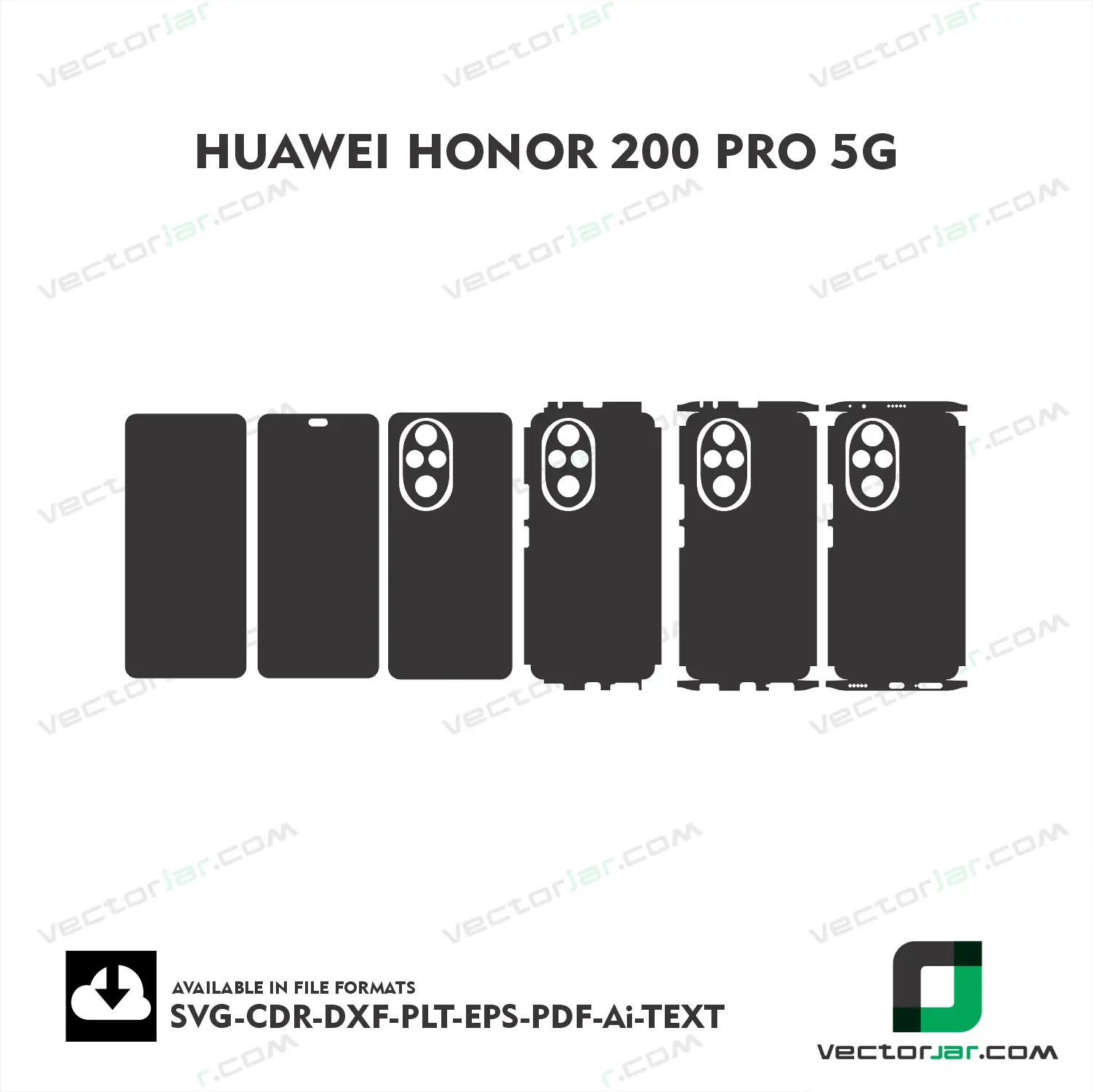 Honor 200 Pro 5G Exact Fit Mobile Skin Vector Template