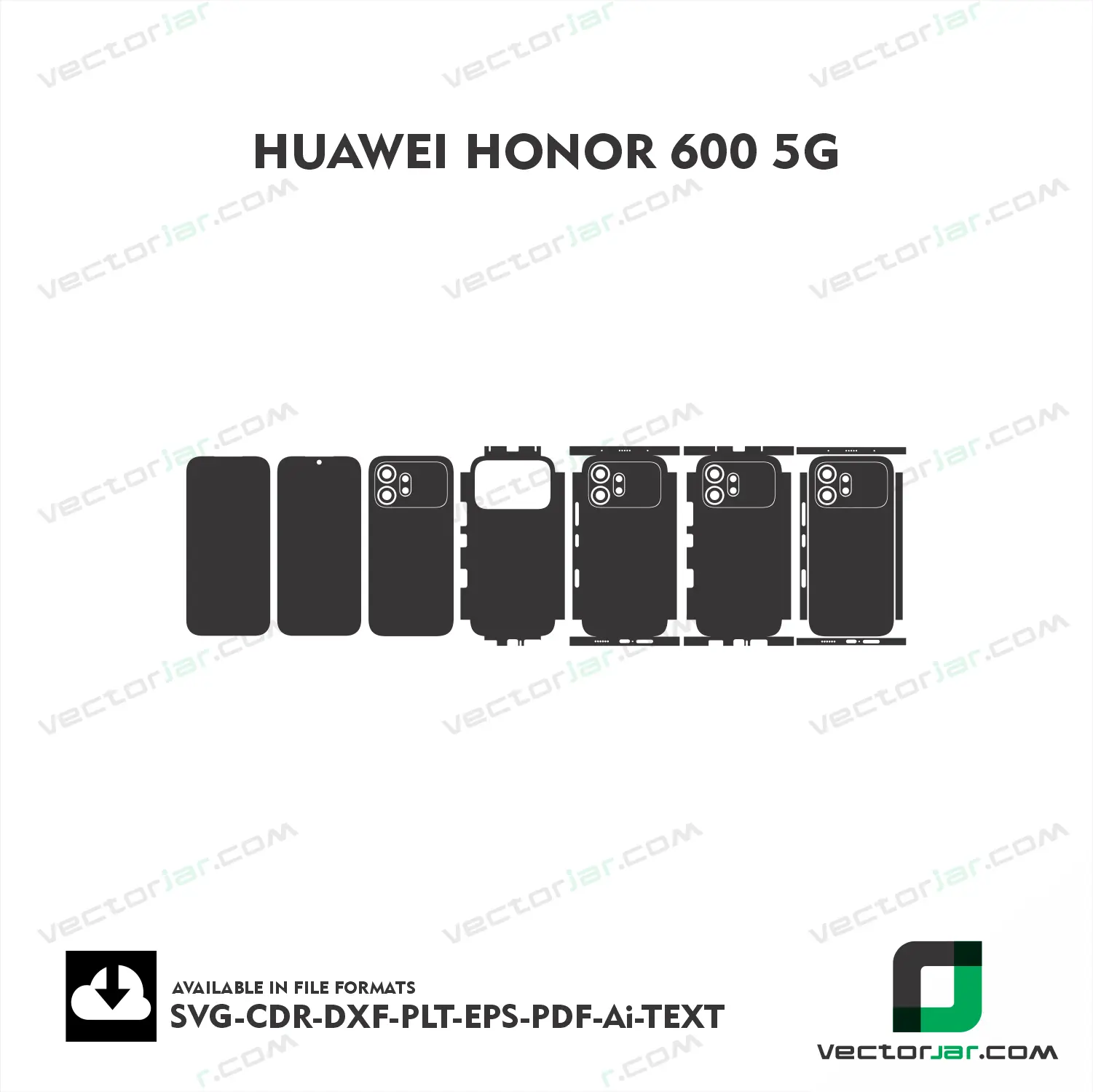 Honor 600 5G Exact Fit Mobile Skin Vector Template