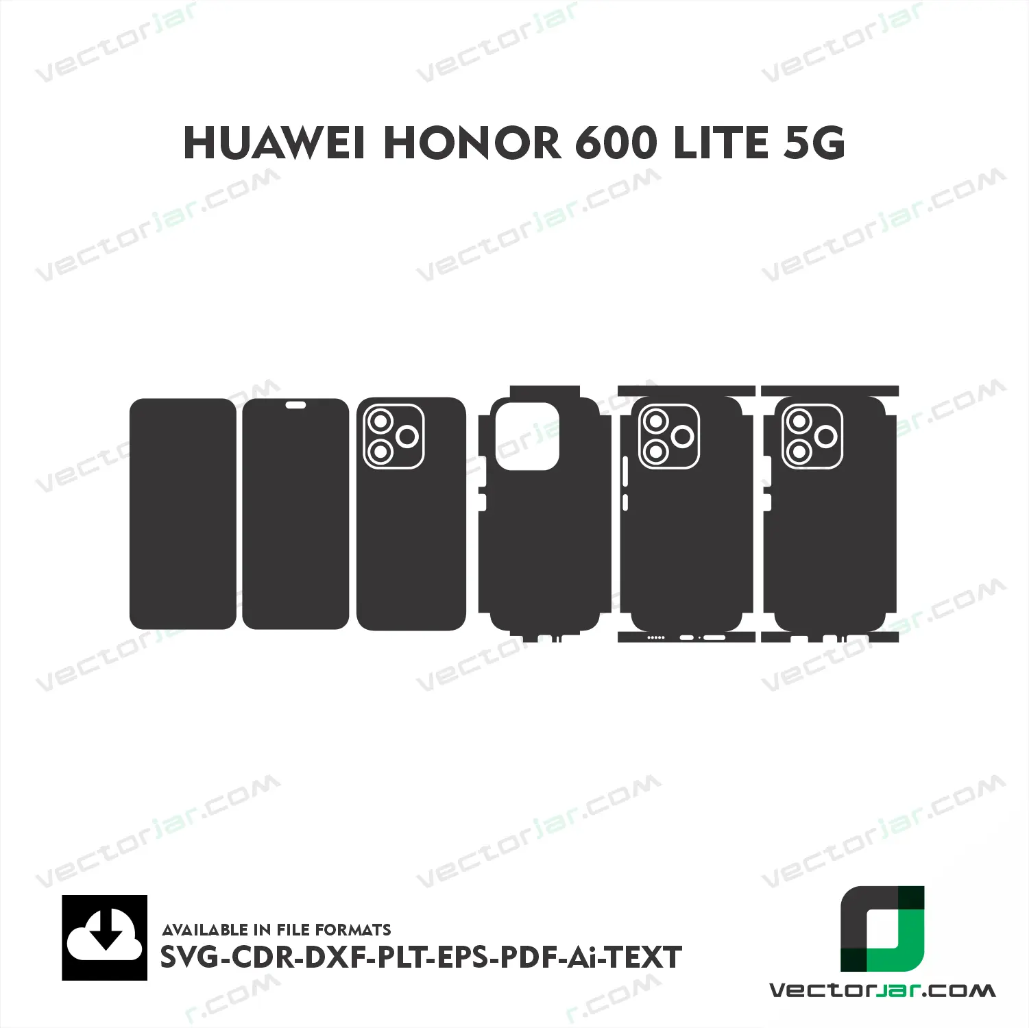 Honor 600 Lite 5G Exact Fit Mobile Skin Vector Template