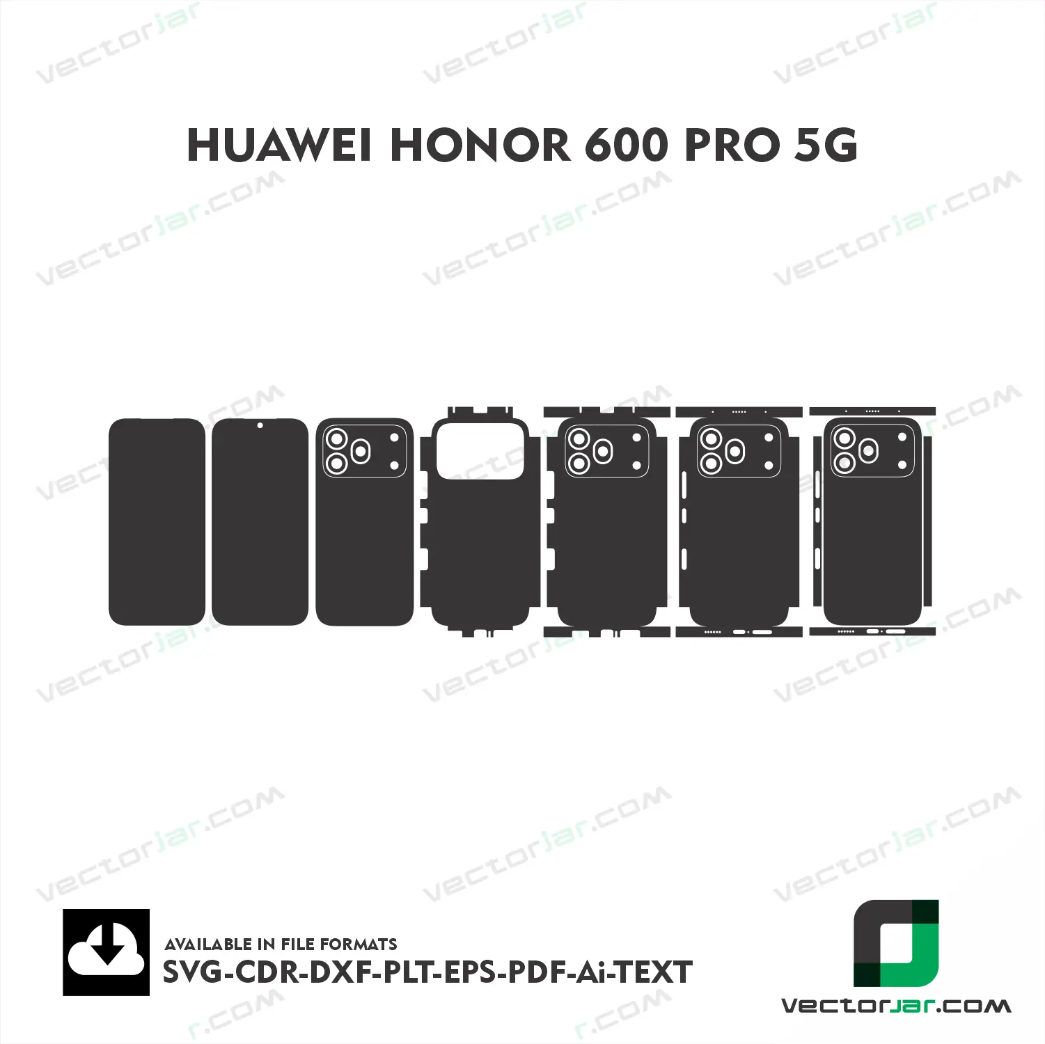 Honor 600 Pro 5G Exact Fit Mobile Skin Vector Template