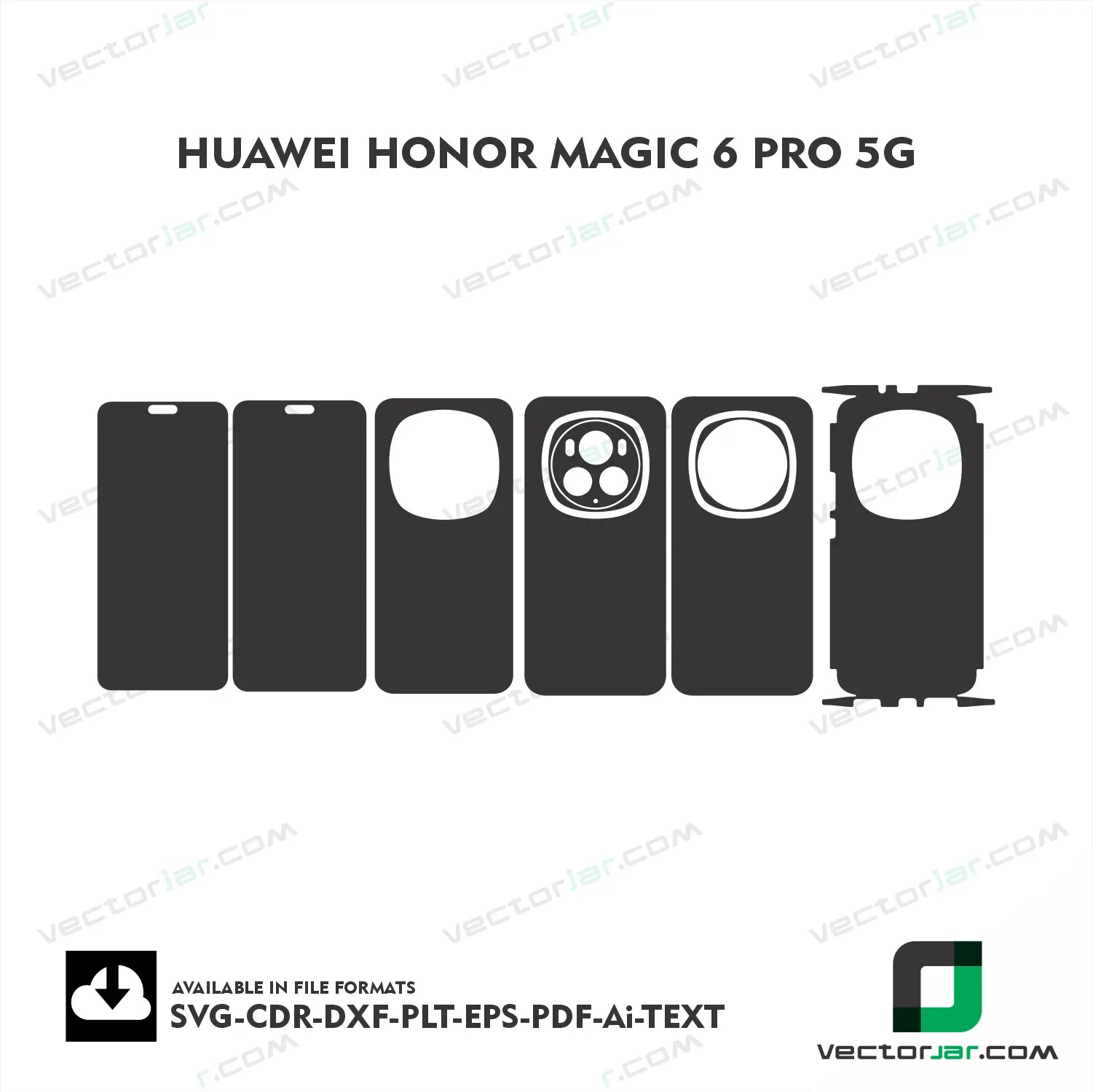 Honor Magic 6 Pro 5G Exact Fit Mobile Skin Vector Template