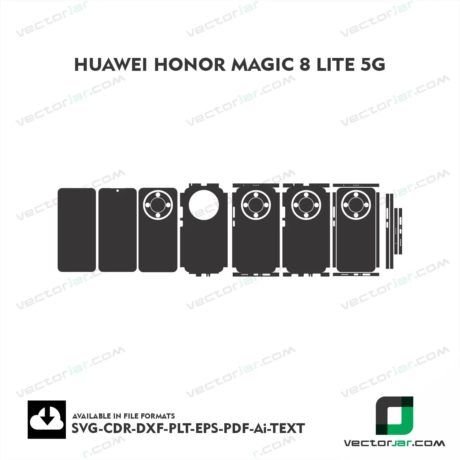Honor Magic 8 Lite 5G Exact Fit Mobile Skin Vector Template