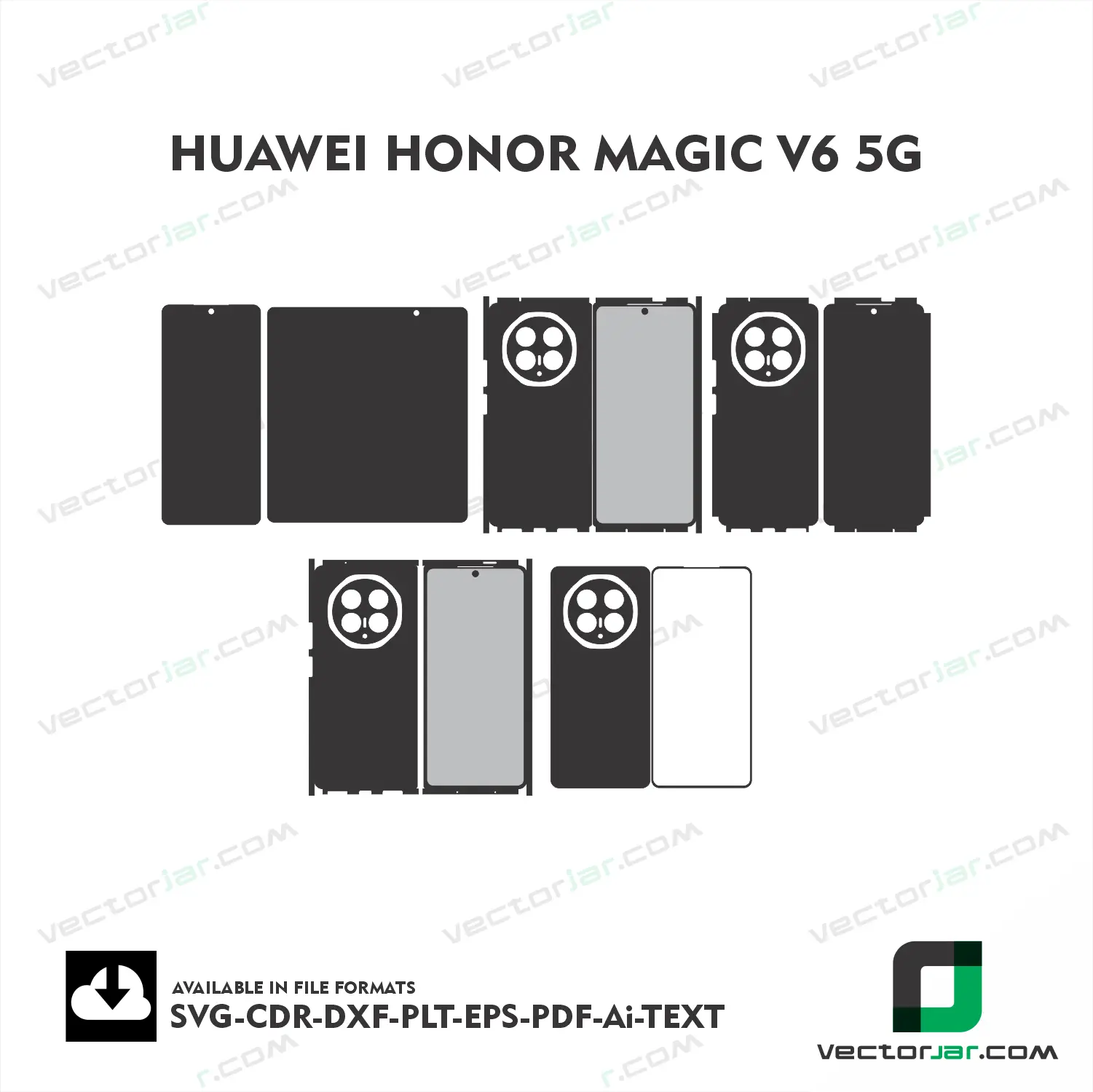 Honor Magic V6 5G Exact Fit Mobile Skin Vector Template