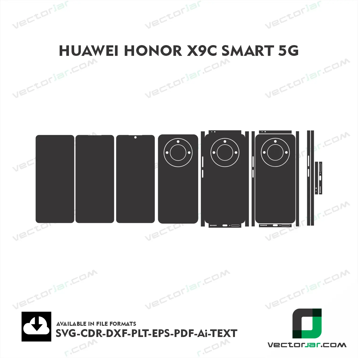 Honor X9c Smart 5G Exact Fit Mobile Skin Vector Template