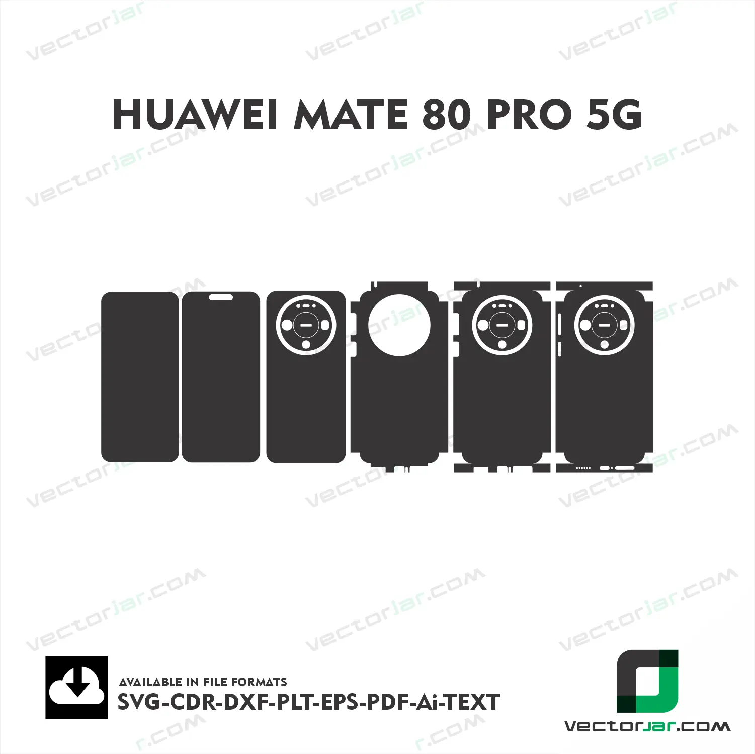 Huawei Mate 80 Pro 5G Exact Fit Mobile Skin Vector Template