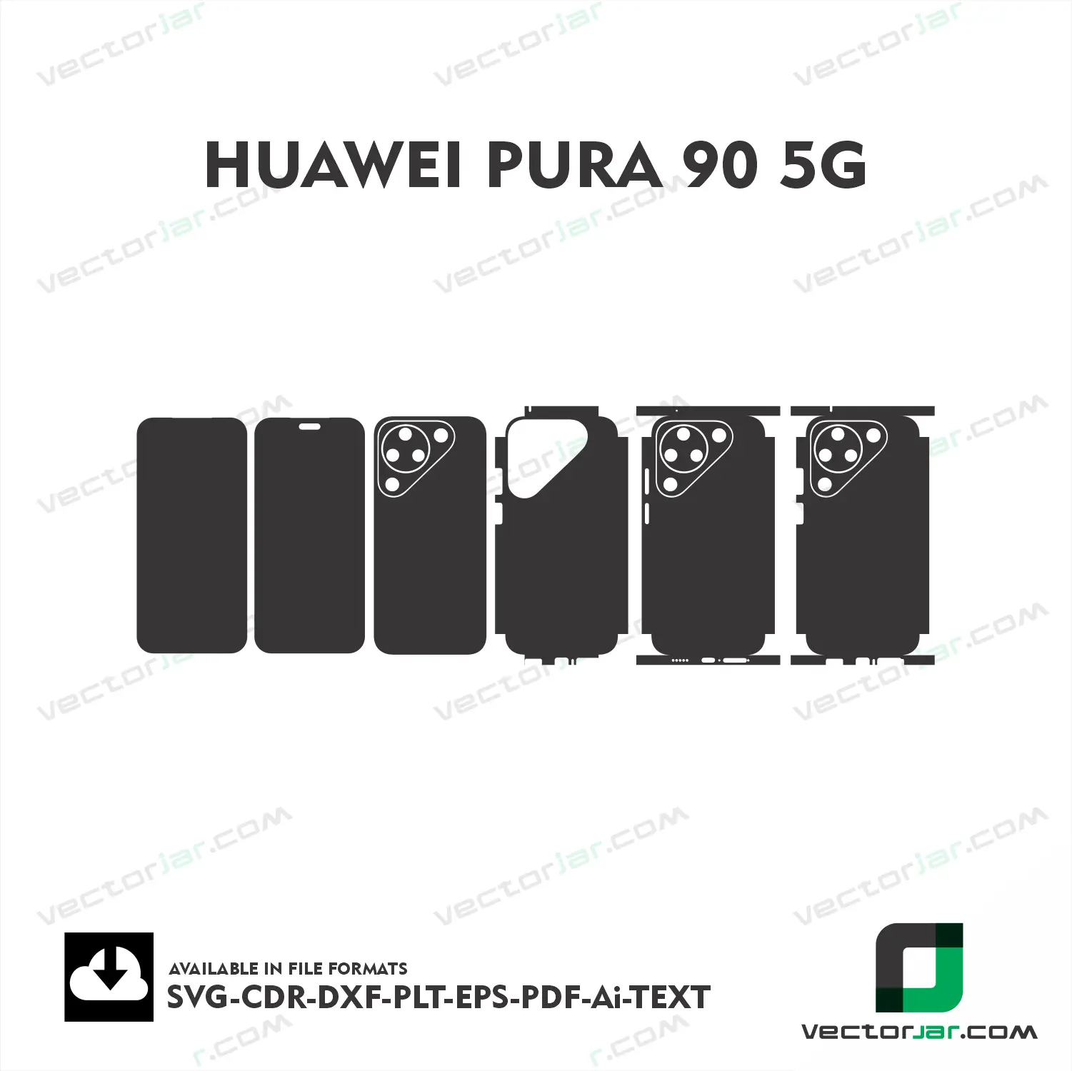 Huawei Pura 90 5G Exact Fit Mobile Skin Vector Template