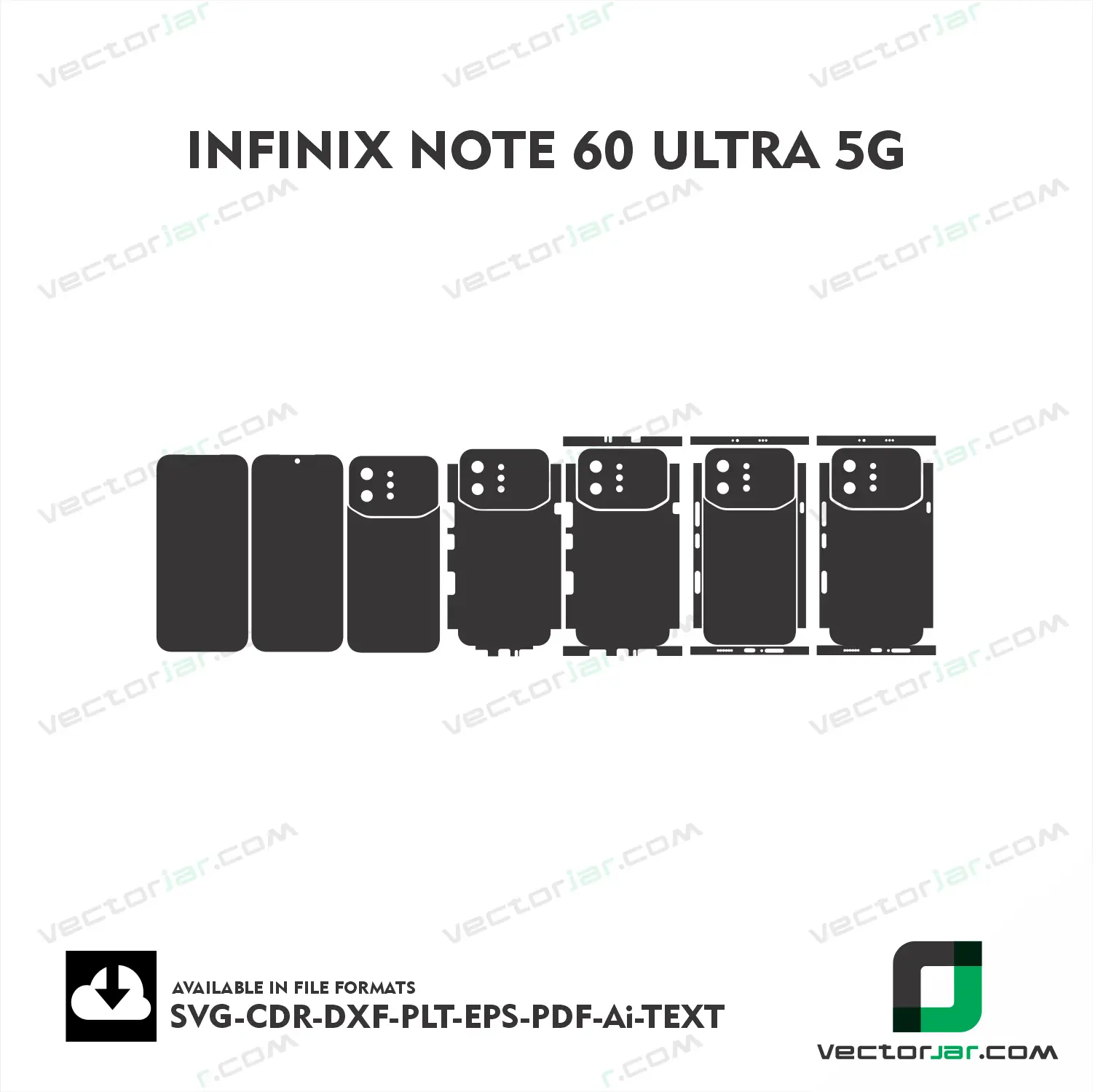 Infinix Note 60 Ultra 5G Exact Fit Mobile Skin Vector Template