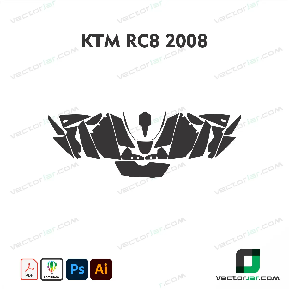KTM RC8-R 2009 Motorcycle Paint Protection Film and Vinyl Wrap Vector Template