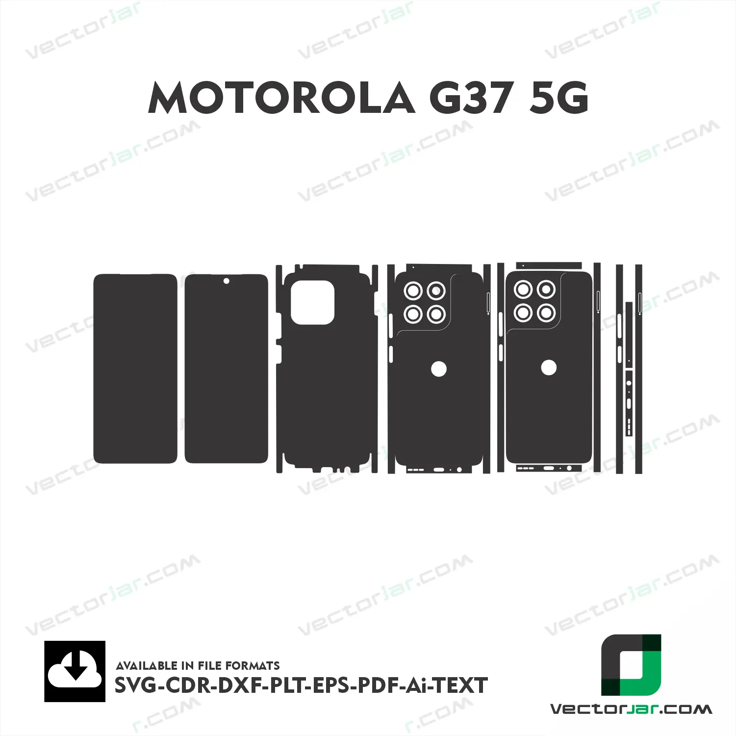 Motorola G37 5G Exact Fit Mobile Skin Vector Template