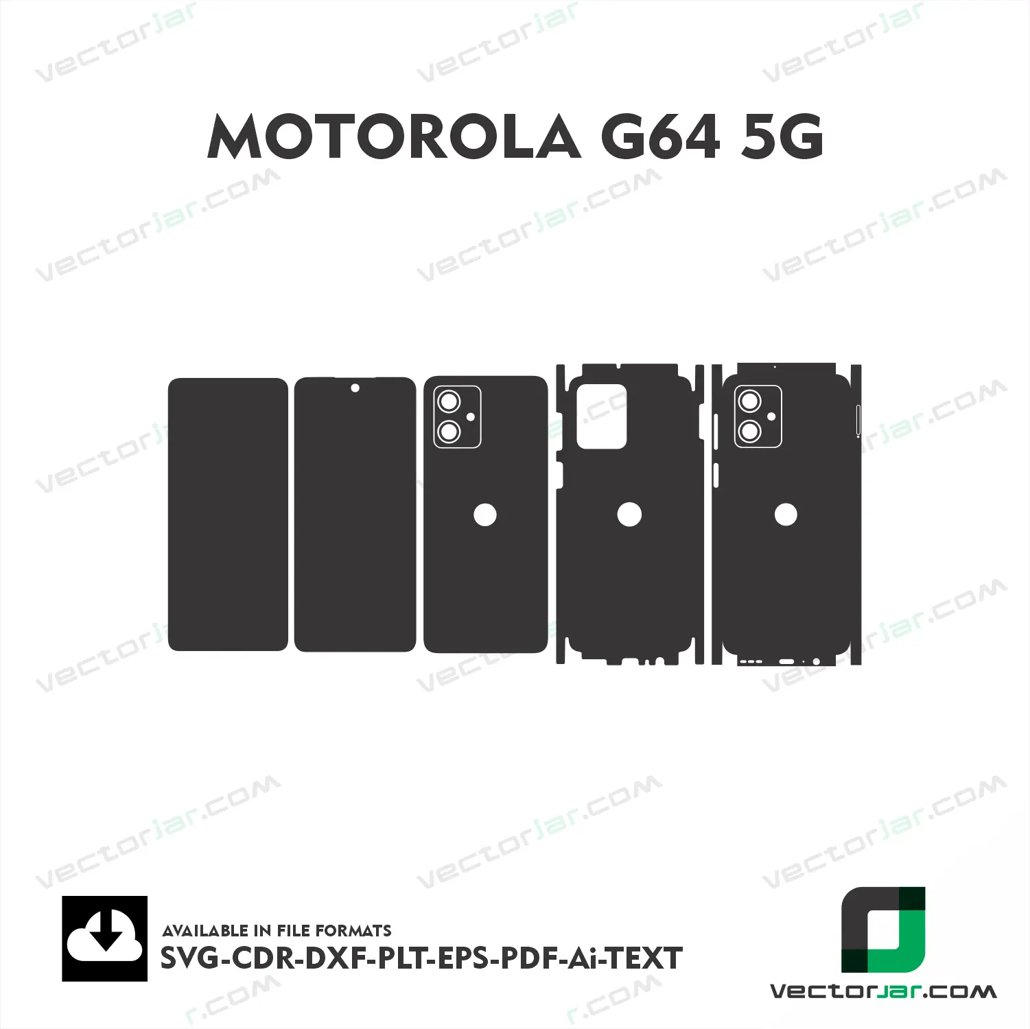 Motorola G64 5G Exact Fit Mobile Skin Vector Template