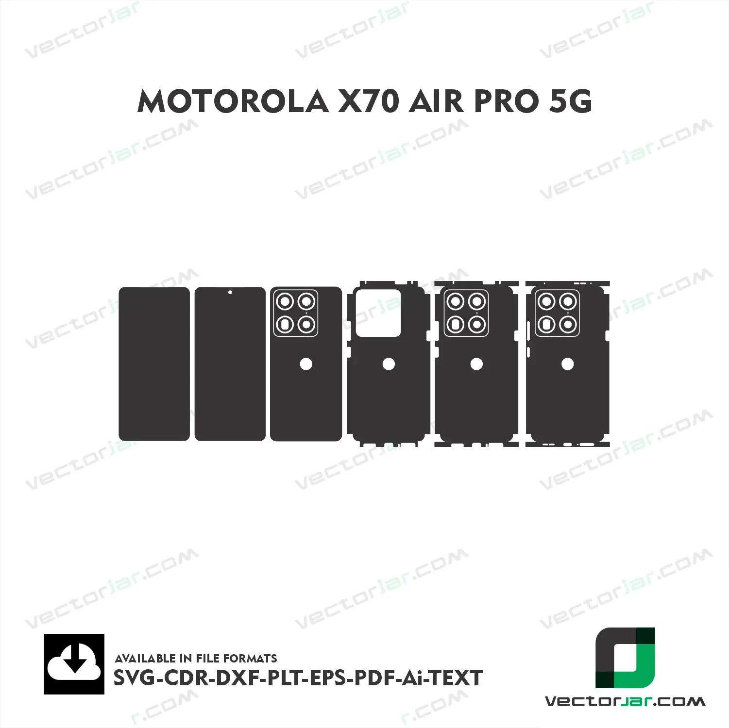 Motorola X70 Air Pro 5G Exact Fit Mobile Skin Vector Template