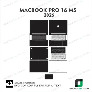 MacBook Pro 16 M5 A3428 2026 Skin Vector Template Cutting File