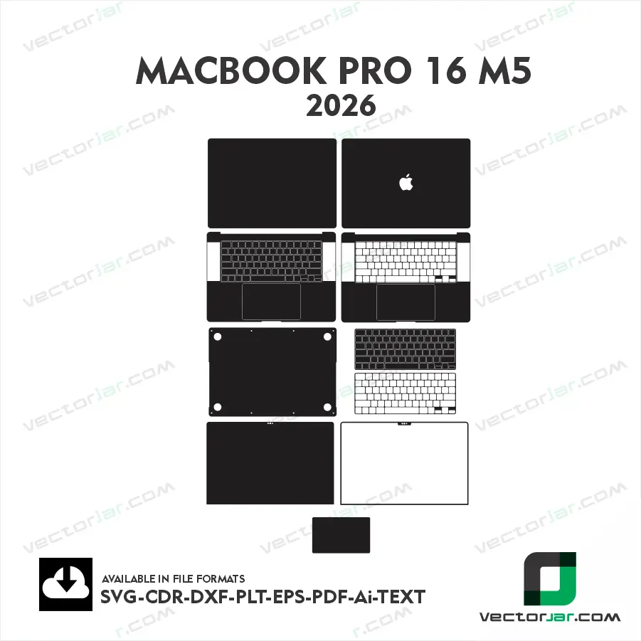 MacBook Pro 16 M5 A3428 2026 Skin Vector Template Cutting File