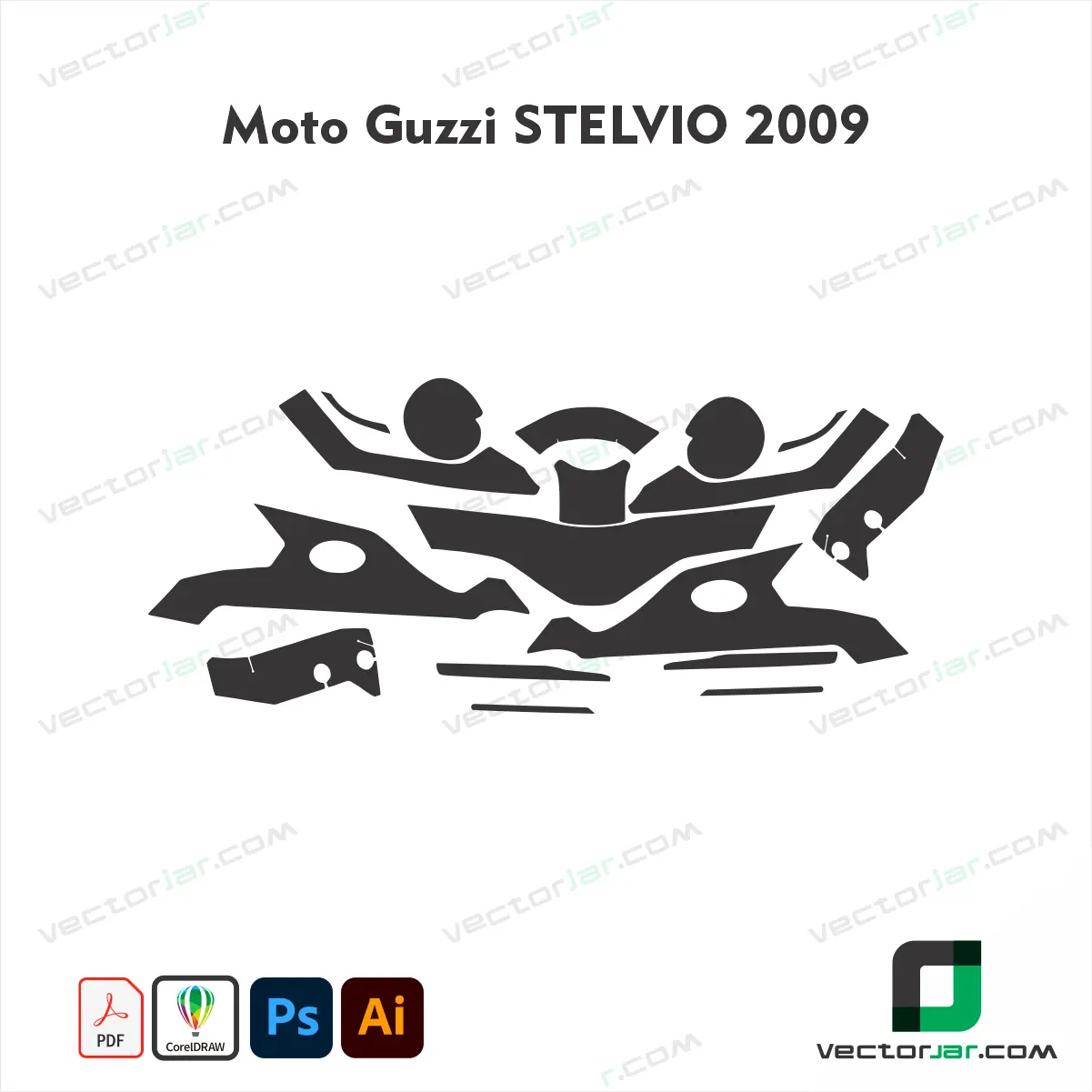 Moto Guzzi Stelvio 2009 Motorcycle Paint Protection Film and Vinyl Wrap Vector Template