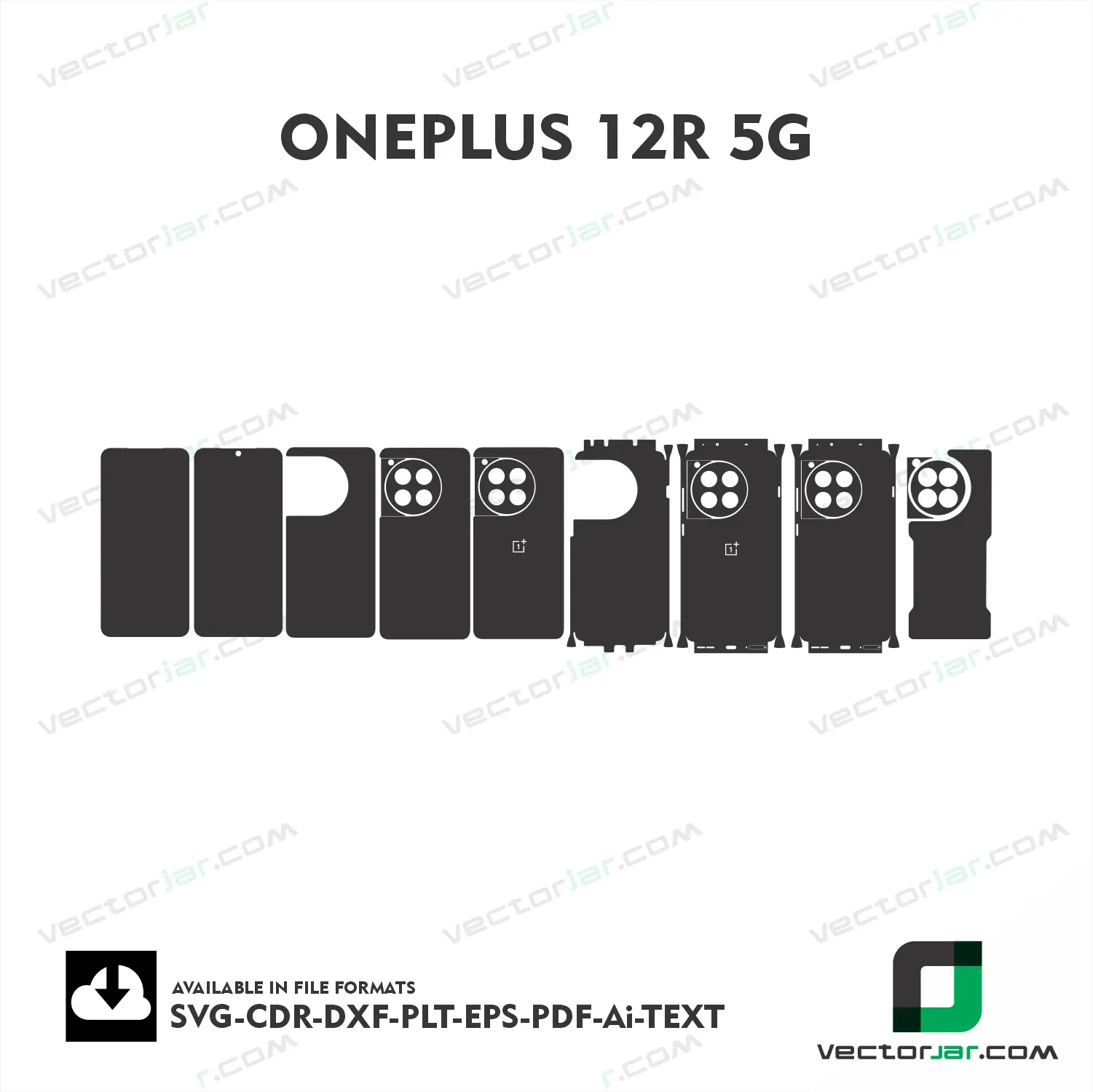 OnePlus 12R 5G Exact Fit Mobile Skin Vector Template